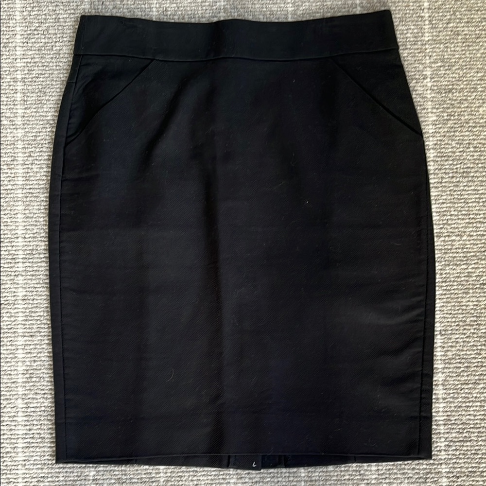 J. Crew The Pencil Skirt Black Size 6 LIKE NEW